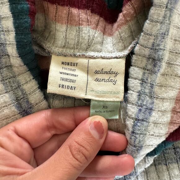 Saturday Sunday Anthropologie XS‎ Pippa Hacci Striped Top Striped Turtleneck - Picture 4 of 10